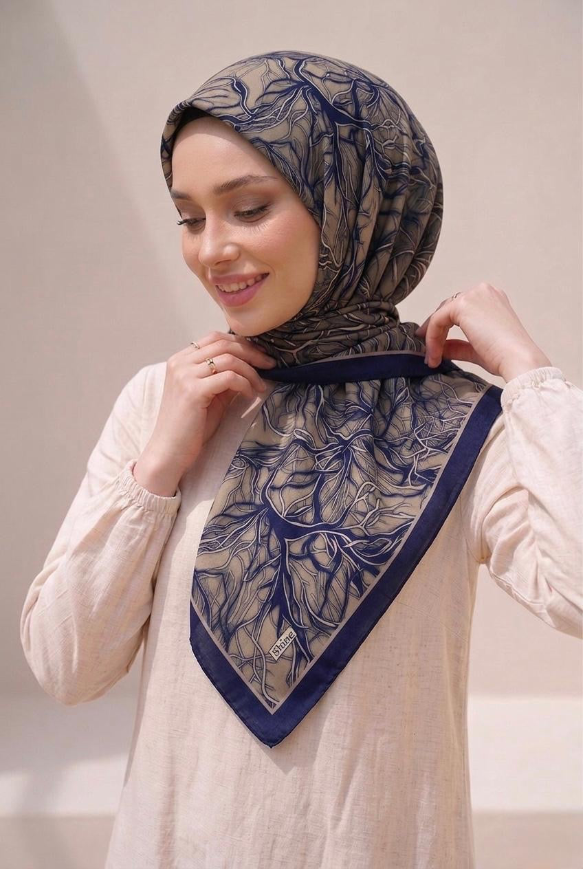 PAMUKSU SOFT EŞARP LACİVERT D-22