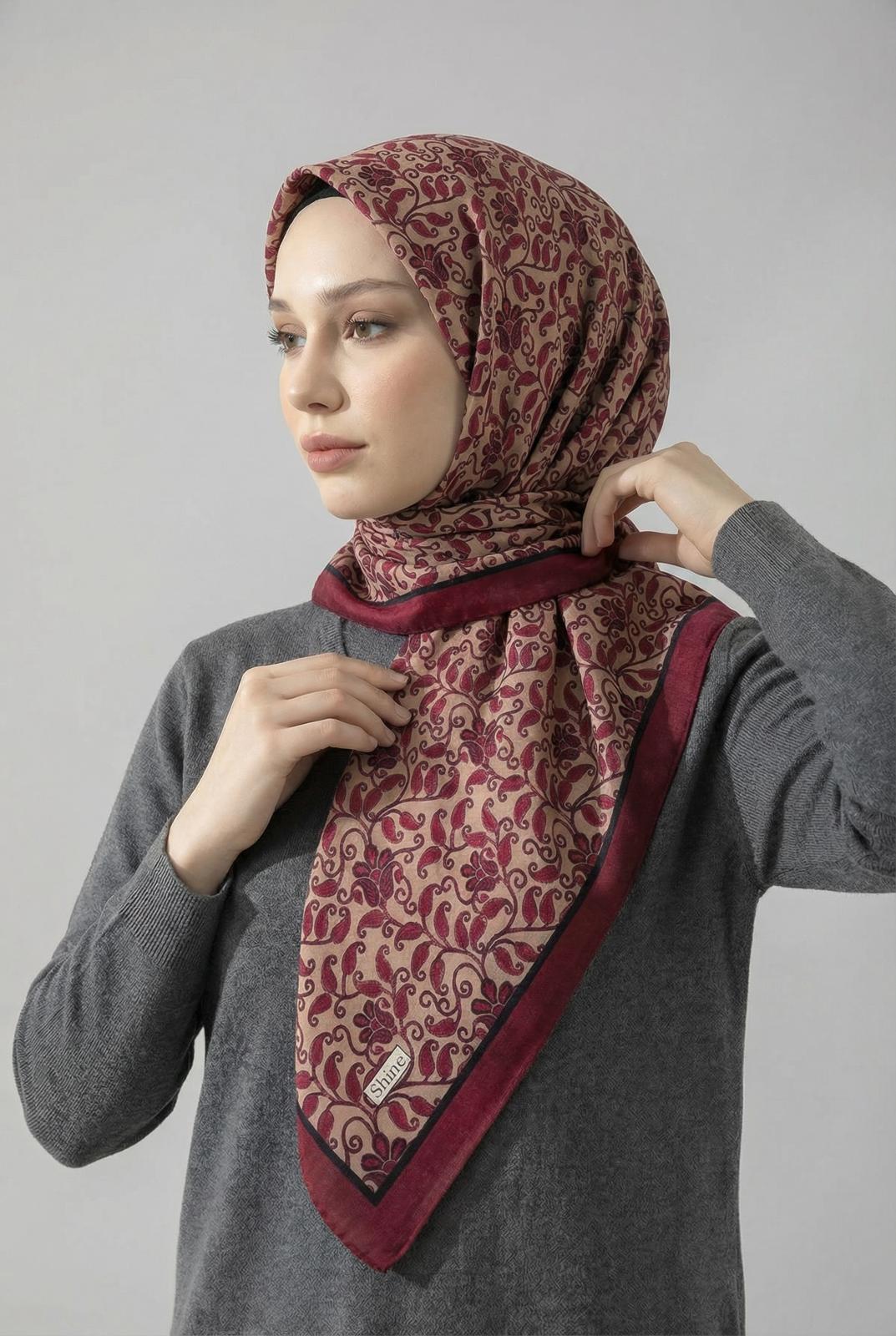 PAMUKSU SOFT EŞARP BORDO D-18