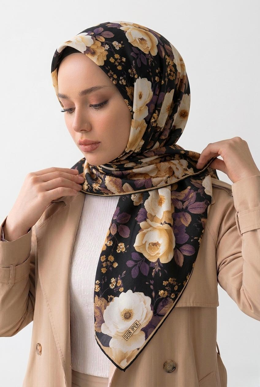 SUR İPEK LİFE SOFT EŞARP SİYAH D-4