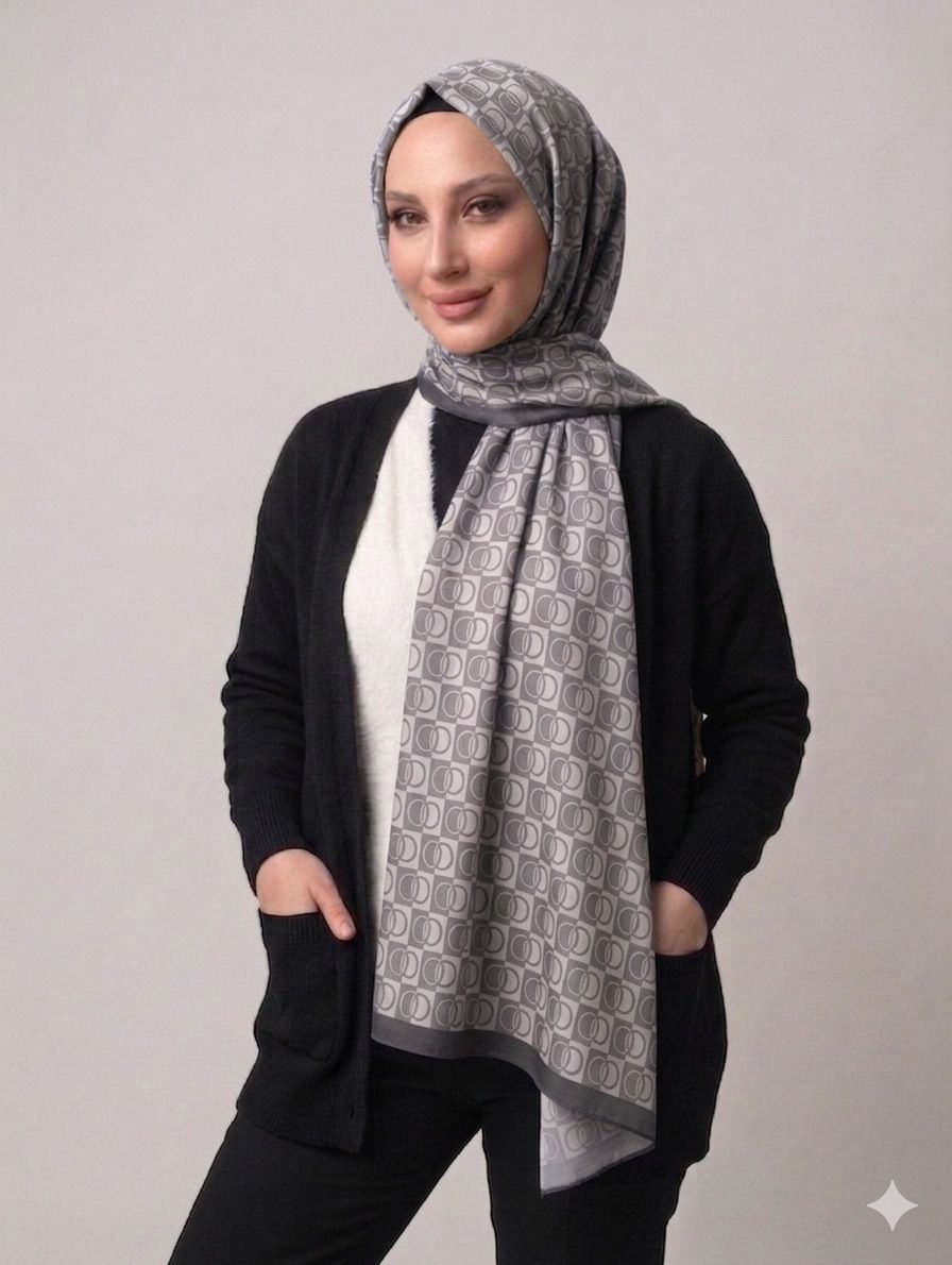 PAMUKSU SOFT ŞAL HALKA DESEN