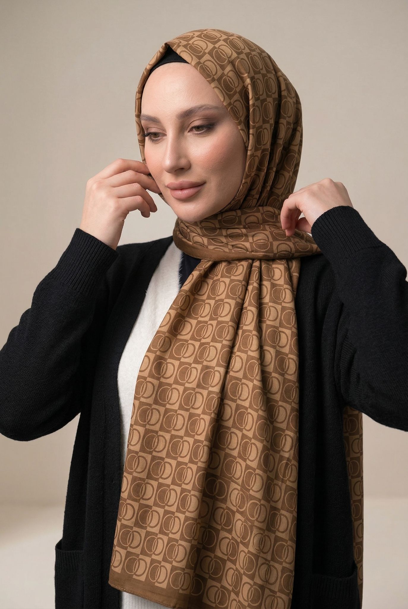 PAMUKSU SOFT ŞAL HALKA DESEN