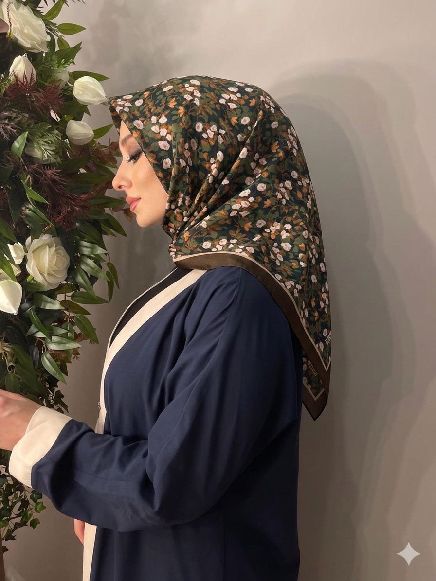 PAMUKSU SOFT EŞARP KAHVE YEŞİL D-15