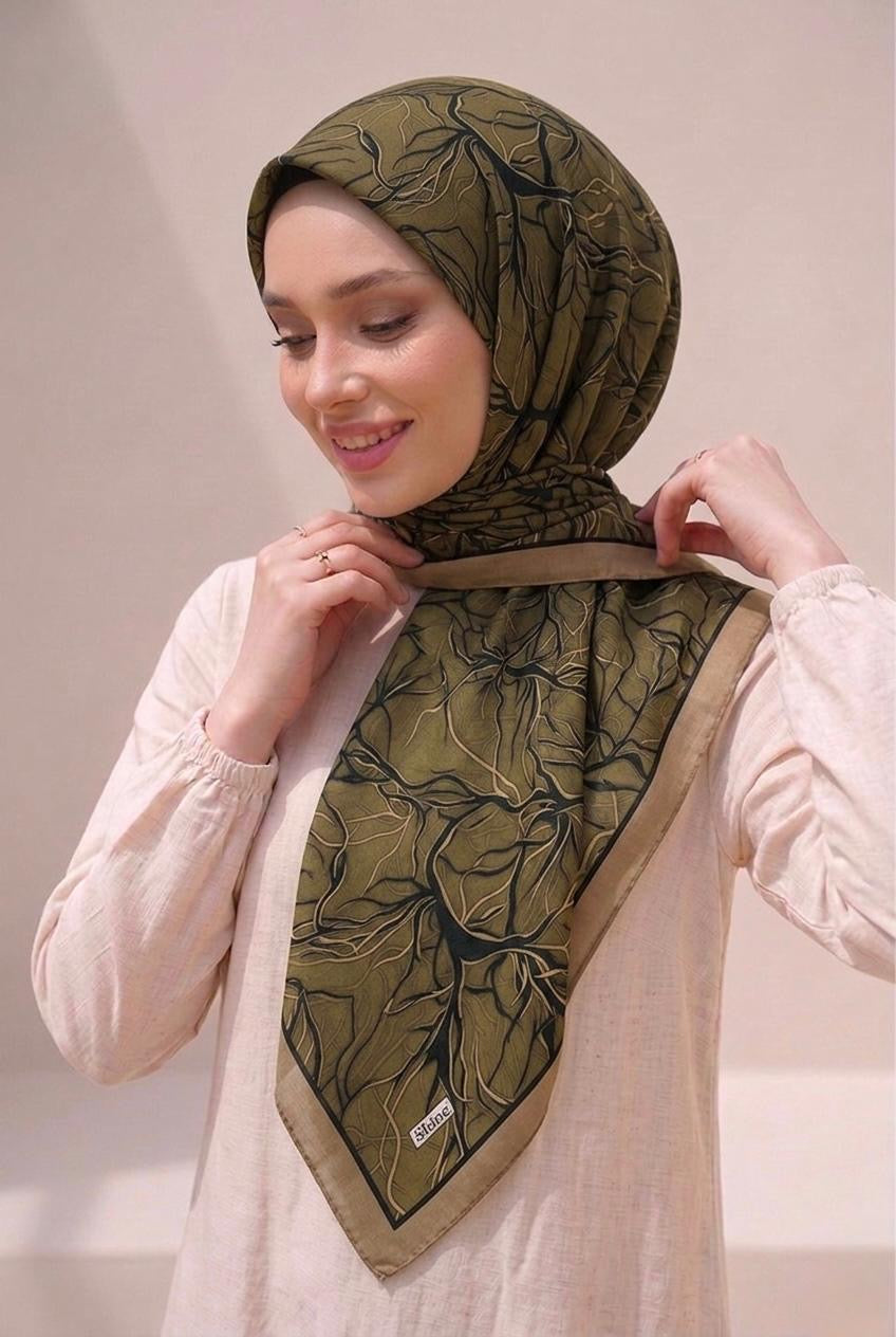 PAMUKSU SOFT EŞARP BEJ VİZON D-22
