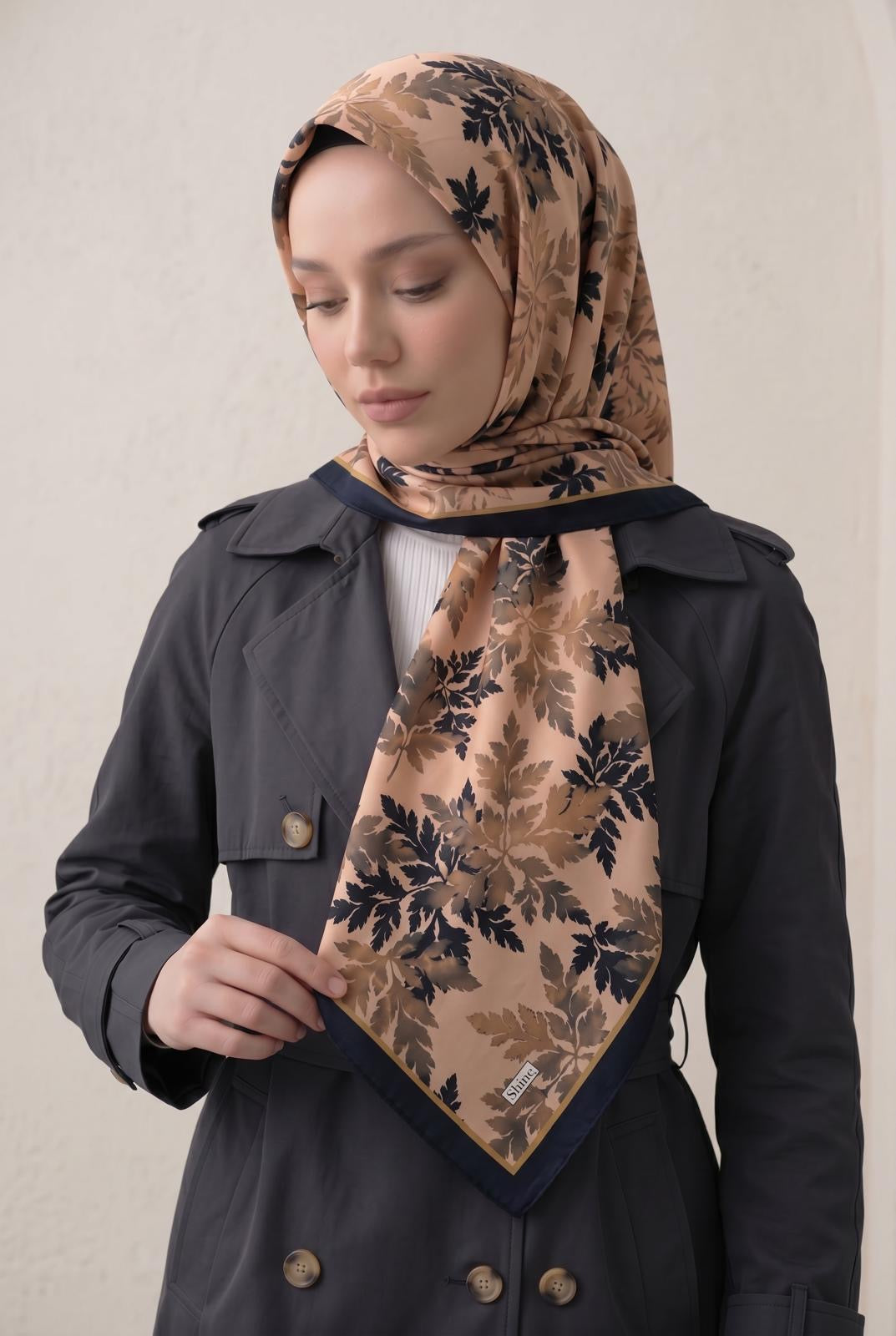 PAMUKSU SOFT EŞARP SİYAH BEJ D-25