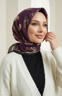PAMUKSU SOFT EŞARP SİYAH MÜRDÜM D-16