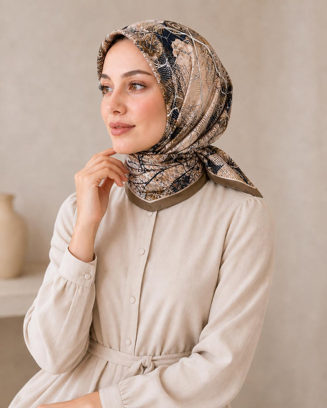 PAMUKSU SOFT EŞARP BEJ D-24