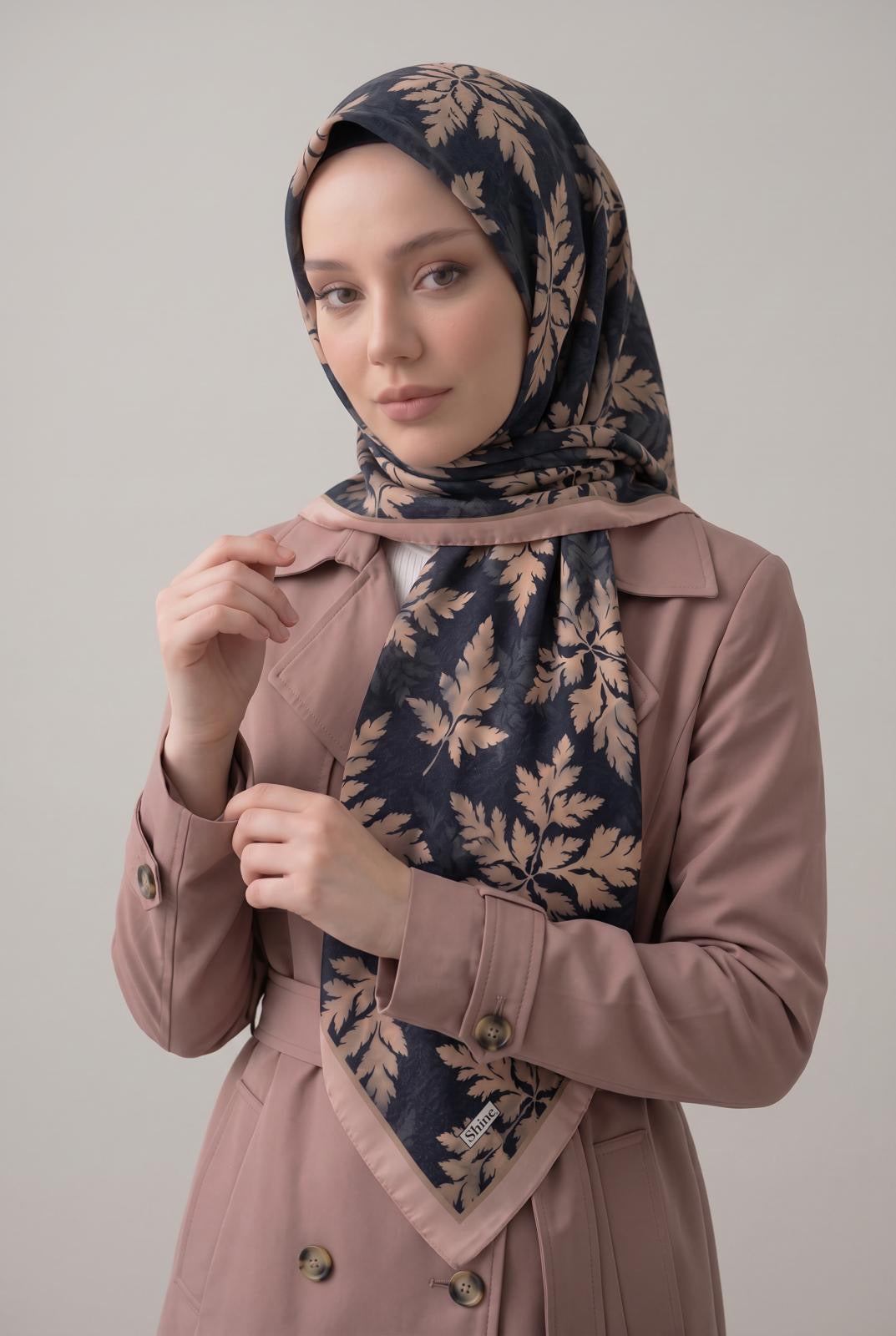 PAMUKSU SOFT EŞARP BEJ SİYAH D-25