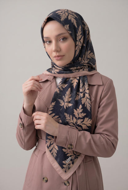 PAMUKSU SOFT EŞARP BEJ SİYAH D-25