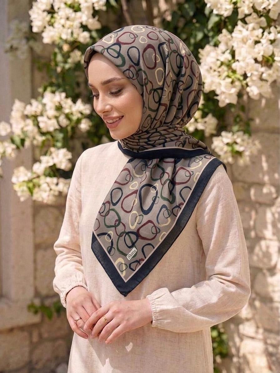 PAMUKSU SOFT EŞARP SİYAH GRİ D-19