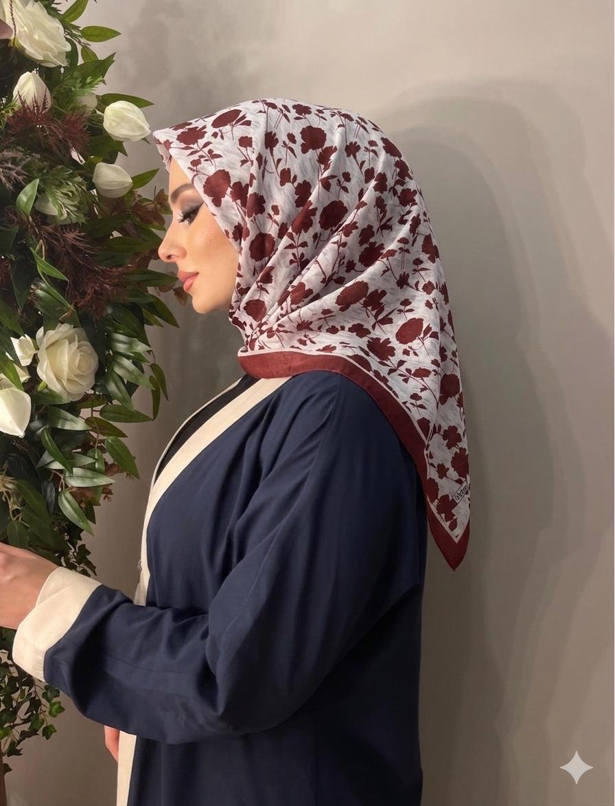 PAMUKSU SOFT EŞARP BORDO GRİ D-14