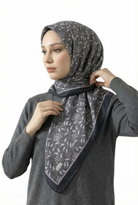 PAMUKSU SOFT EŞARP SİYAH GRİ D-18