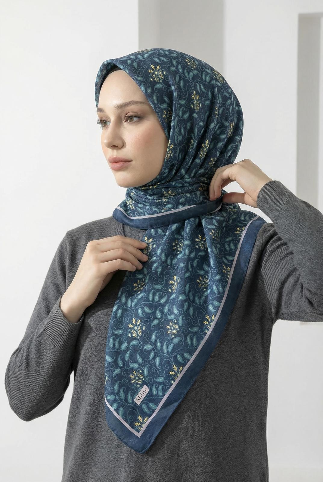 PAMUKSU SOFT EŞARP PETROL MAVİ D-18