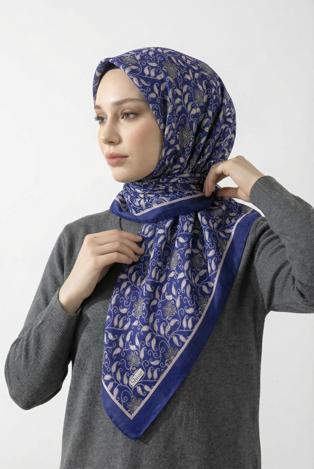 PAMUKSU SOFT EŞARP LACİVERT D-18