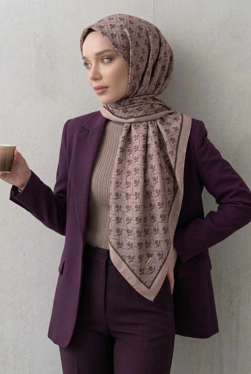PAMUKSU SOFT EŞARP BEJ VİZON D-27