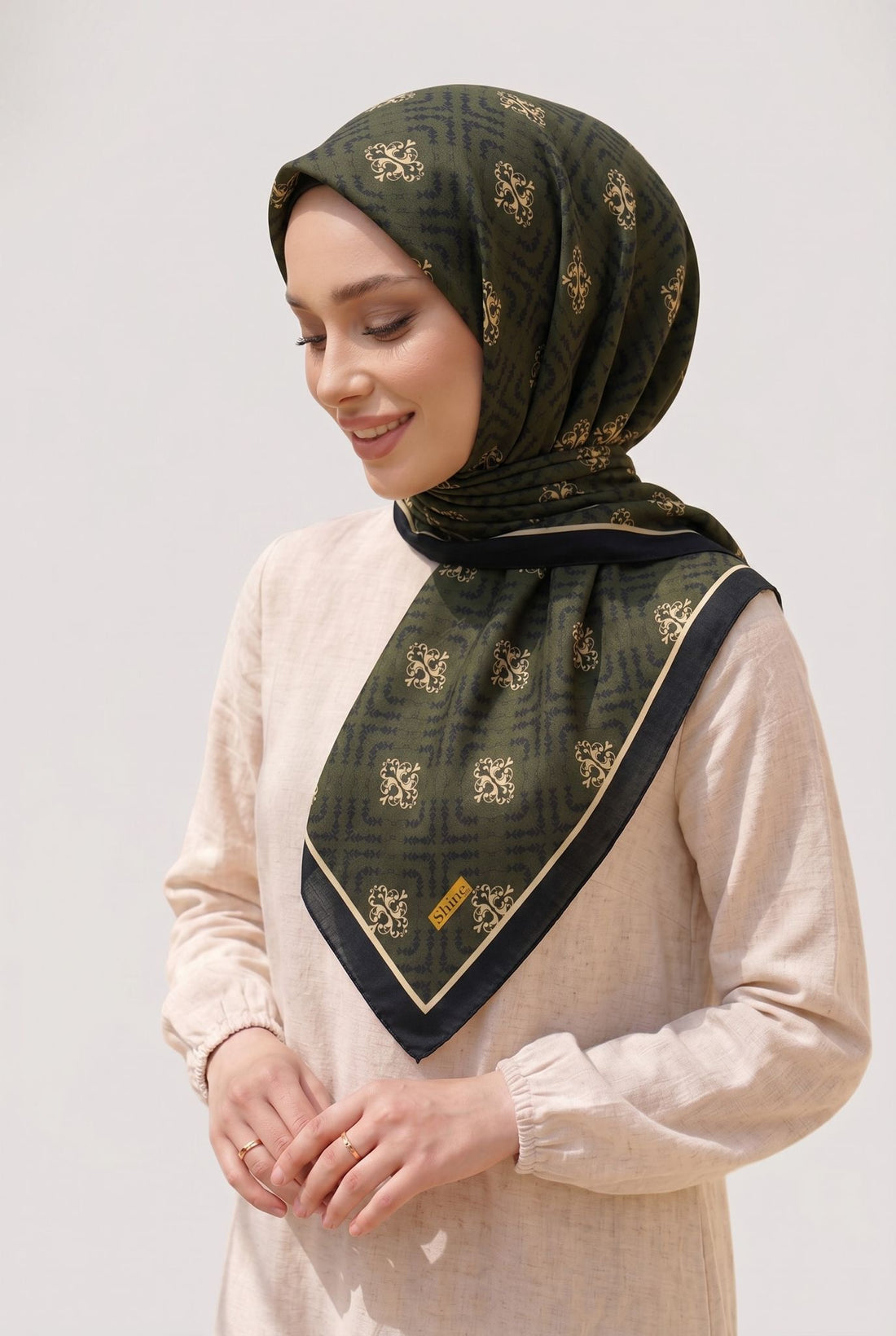 PAMUKSU SOFT EŞARP SİYAH HAKİ D-23