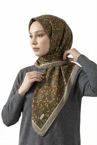 PAMUKSU SOFT EŞARP KAHVE YEŞİL D-18