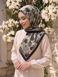 PAMUKSU SOFT EŞARP SİYAH BEJ D-21
