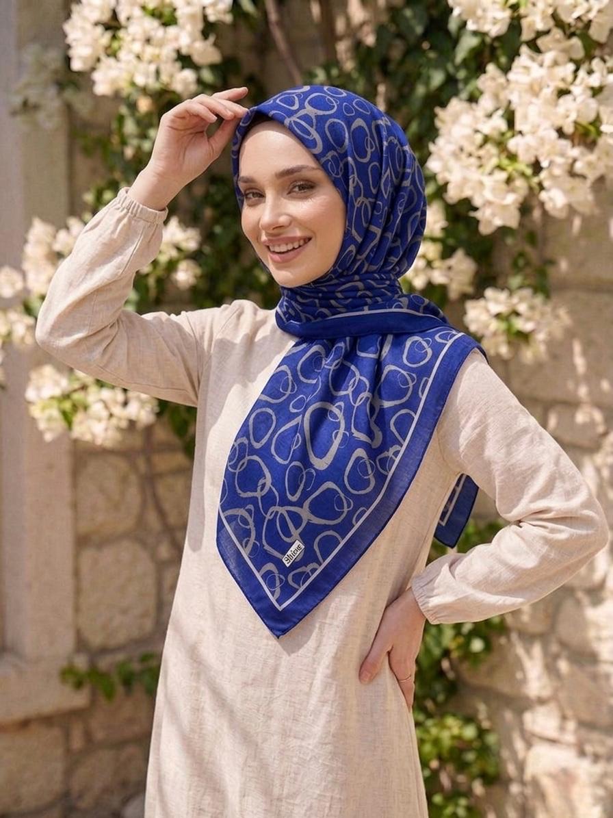 PAMUKSU SOFT EŞARP LACİVERT D-19