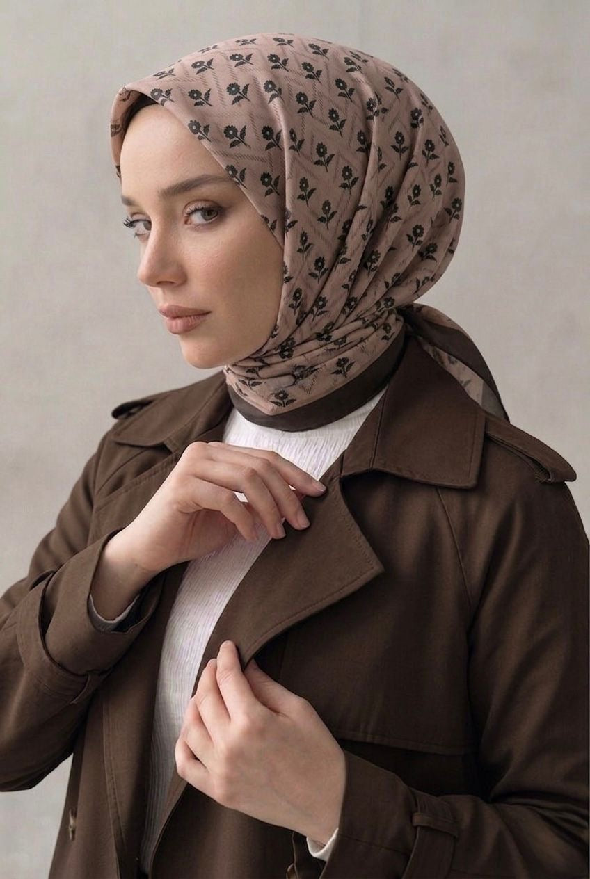 PAMUKSU SOFT EŞARP ACI KAHVE VİZON D-27