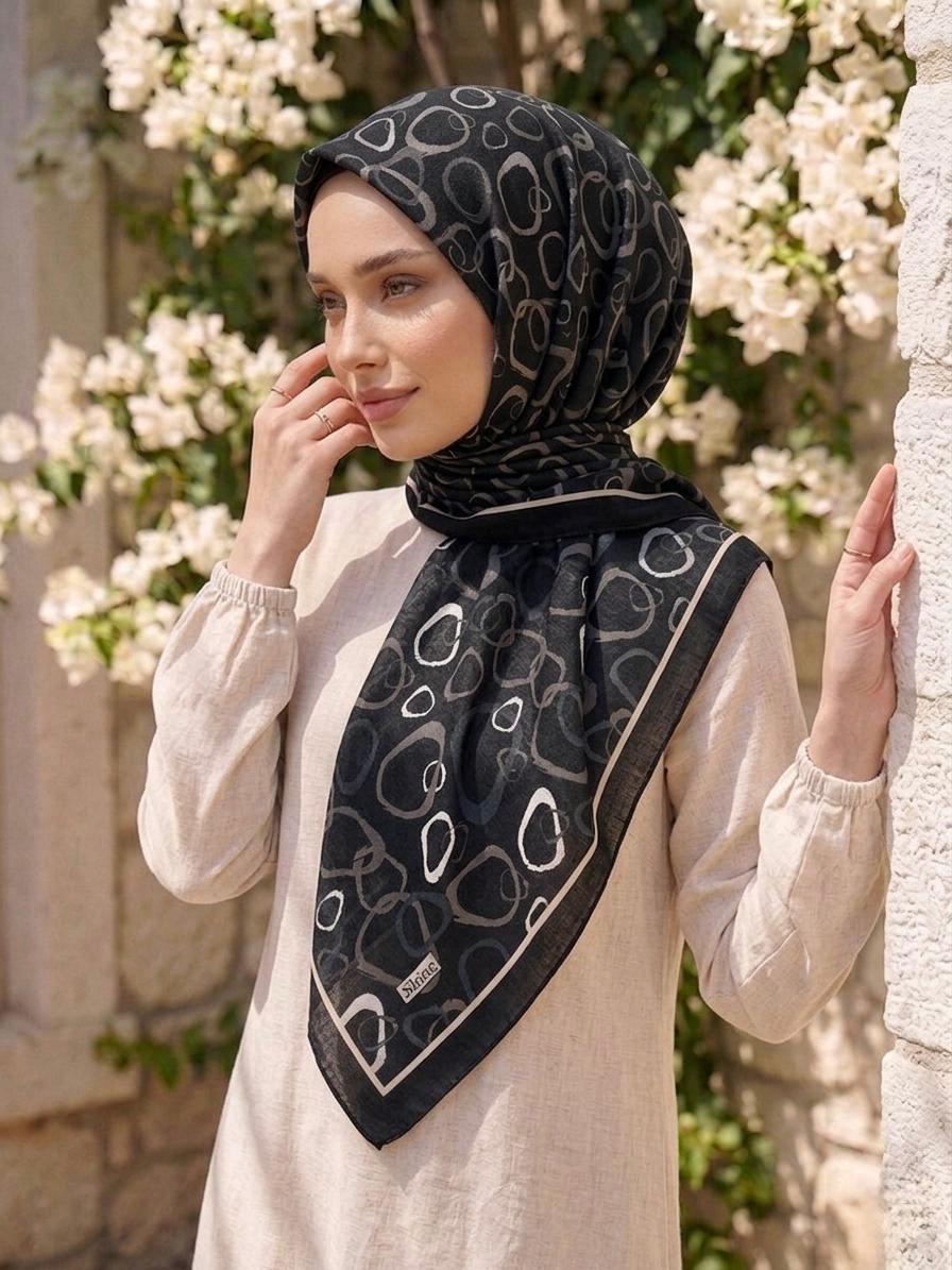 PAMUKSU SOFT EŞARP SİYAH D-19