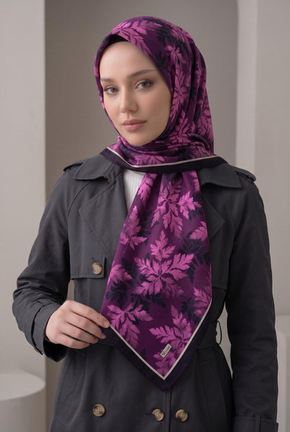 PAMUKSU SOFT EŞARP SİYAH MOR D-25