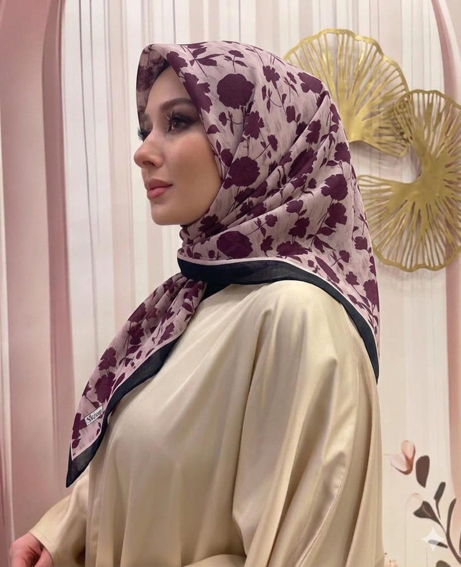 PAMUKSU SOFT EŞARP SİYAH BORDO D-14