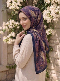 PAMUKSU SOFT EŞARP LACİVERT MÜRDÜM D-20