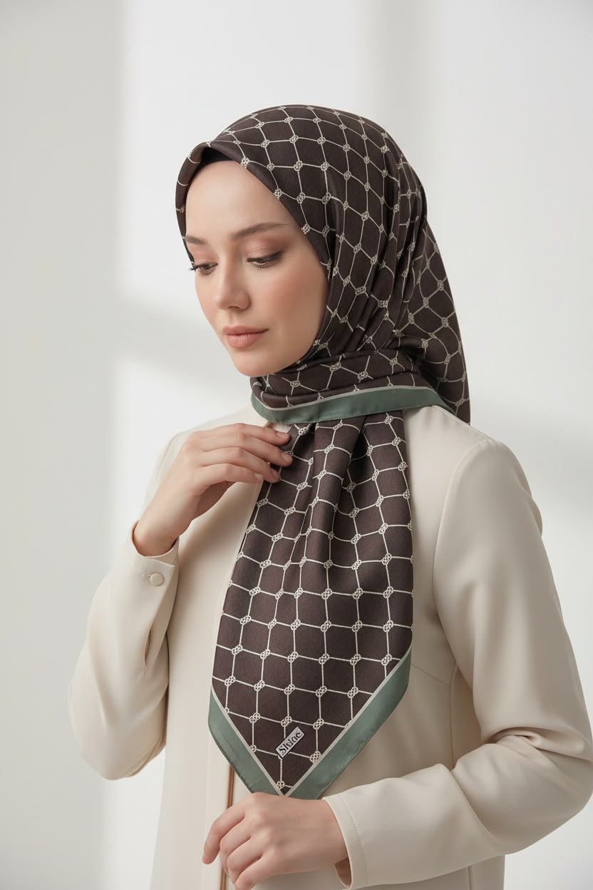 PAMUKSU SOFT EŞARP HAKİ KAHVE D-29
