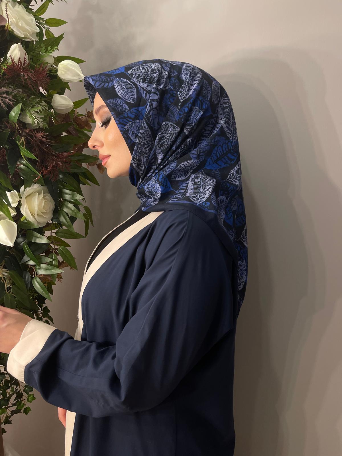 PAMUKSU SOFT EŞARP LACİVERT SİYAH D-1