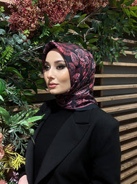 PAMUKSU SOFT EŞARP SİYAH FUŞYA D-1