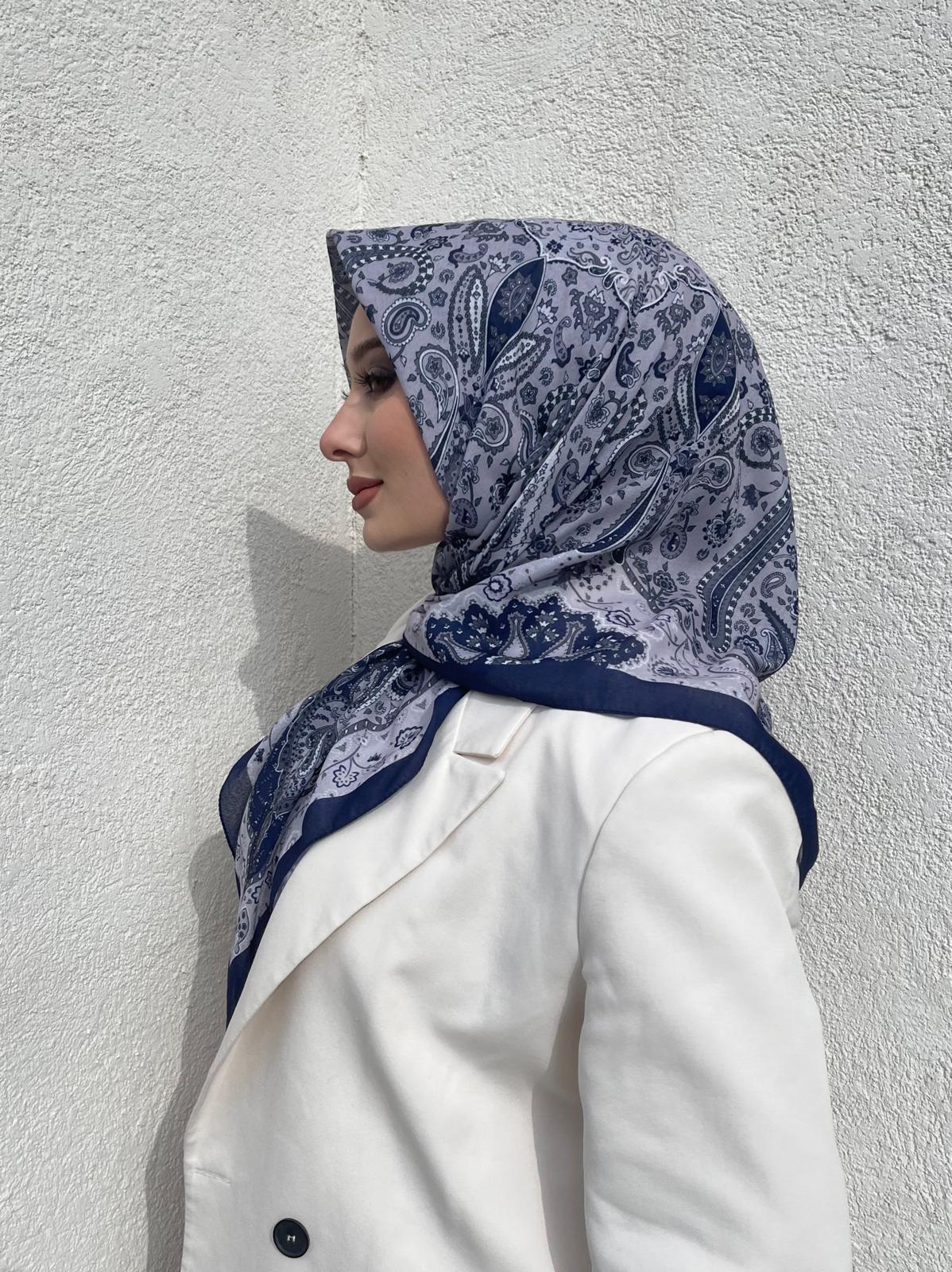 PAMUKSU SOFT EŞARP LACİVERT D-2