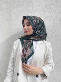 PAMUKSU SOFT EŞARP ZÜMRÜT BEJ BORDO D-2