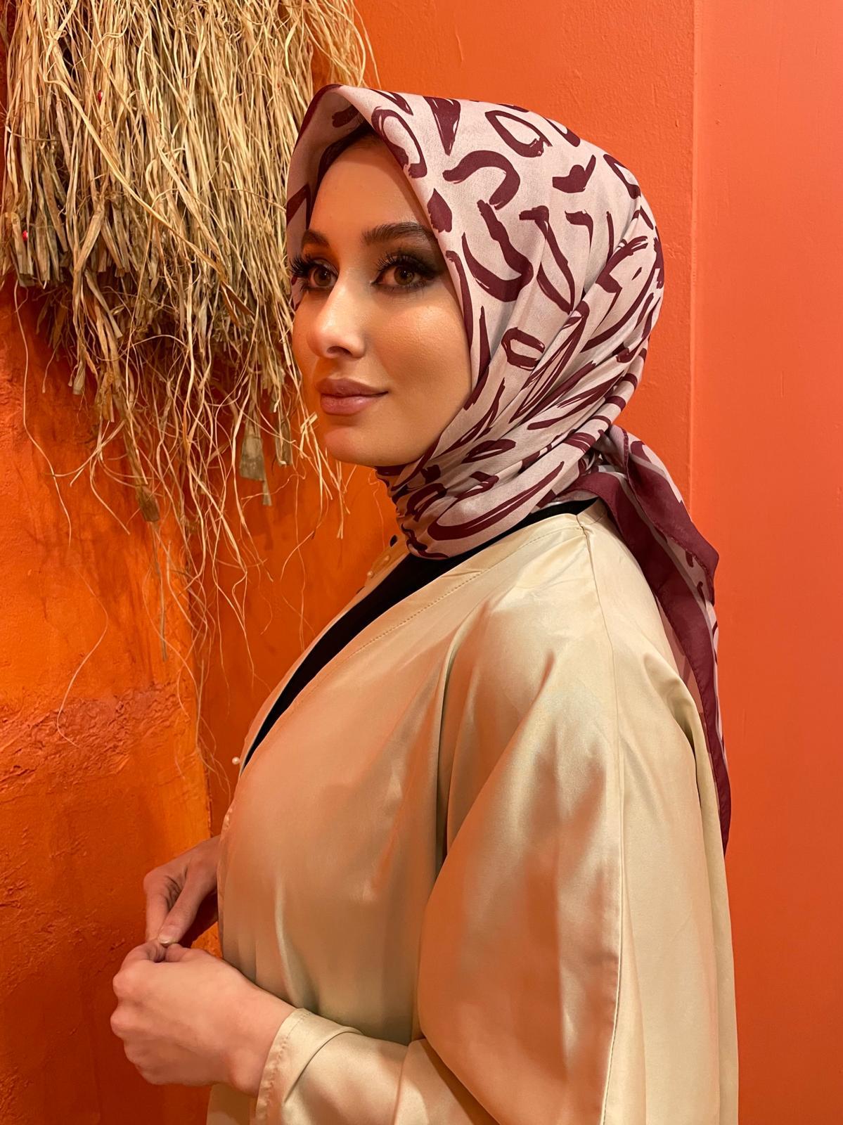 PAMUKSU SOFT EŞARP BORDO KREM D-6