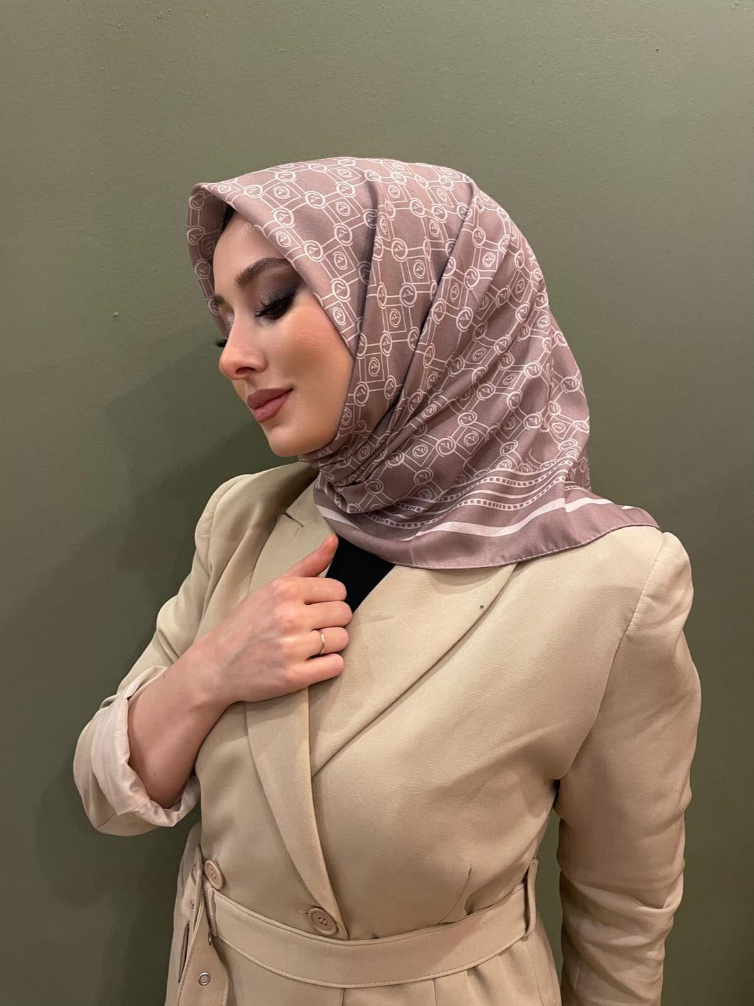 PAMUKSU SOFT EŞARP AÇIK VİZON D-7