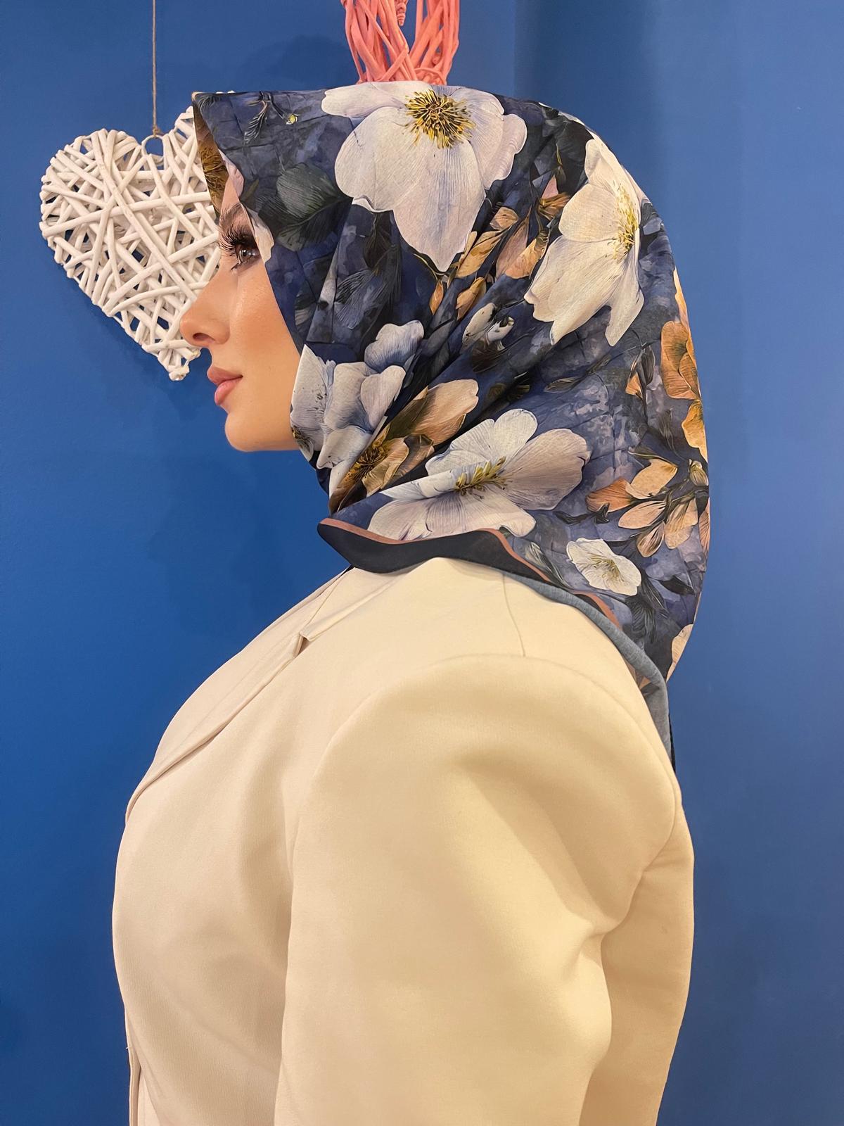 PAMUKSU SOFT EŞARP LACİVERT MAVİ D-11