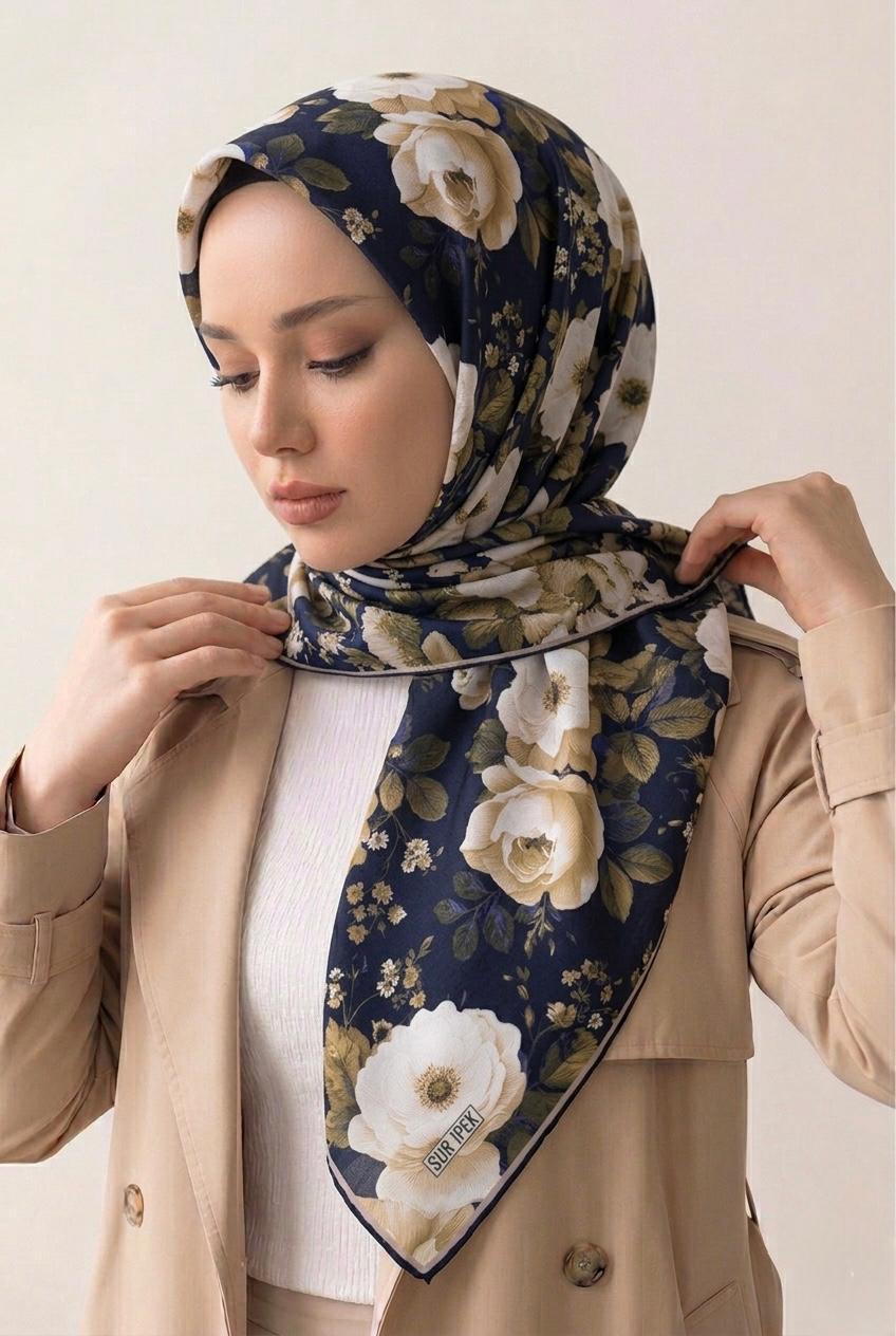SUR İPEK LİFE SOFT EŞARP LACİVERT D-4