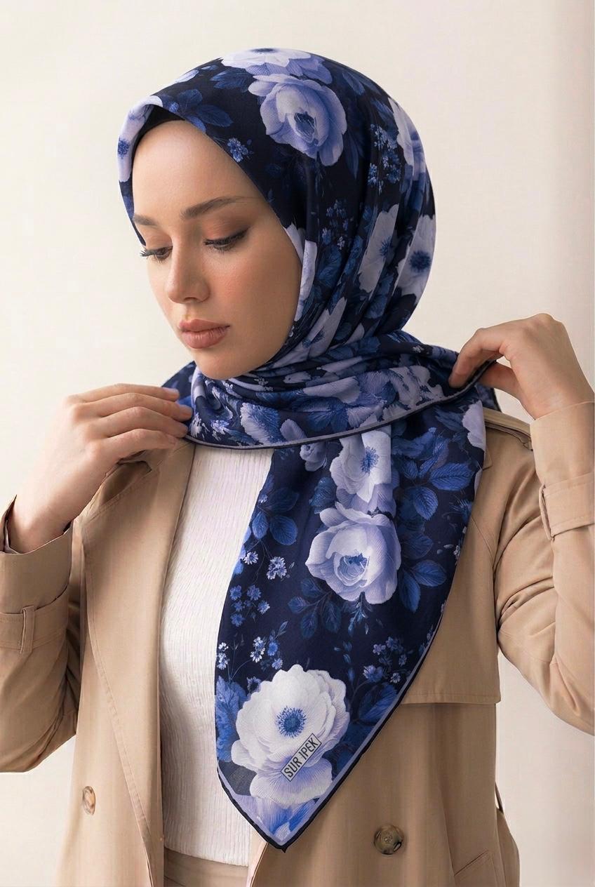 SUR İPEK LİFE SOFT EŞARP LACİVERT D-4