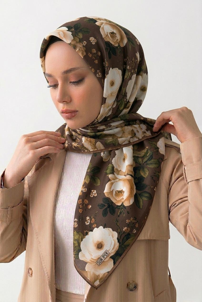 SUR İPEK LİFE SOFT EŞARP KAHVE D-4