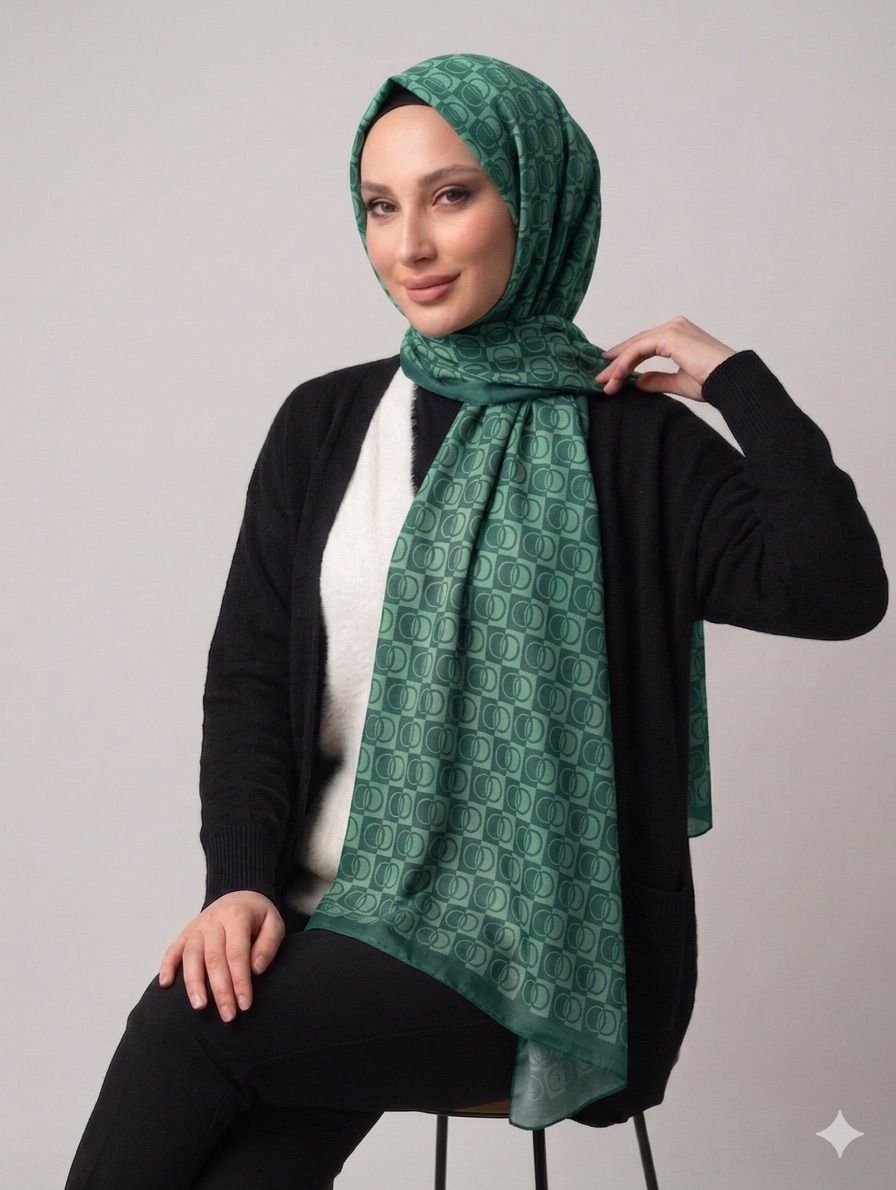 PAMUKSU SOFT ŞAL HALKA DESEN